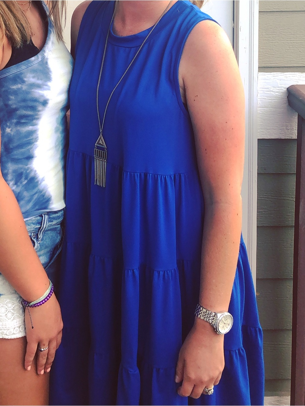 Royal Blue Tiered Sleeveless Dress